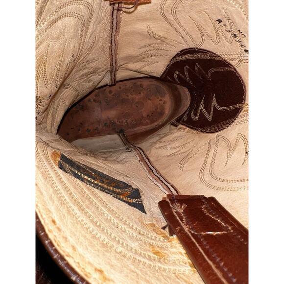 TONY LAMA GOLD LABEL COWBOY WESTERN LEATHER MENS BOOTS BROWN SIZE 9 B - Picture 8 of 10